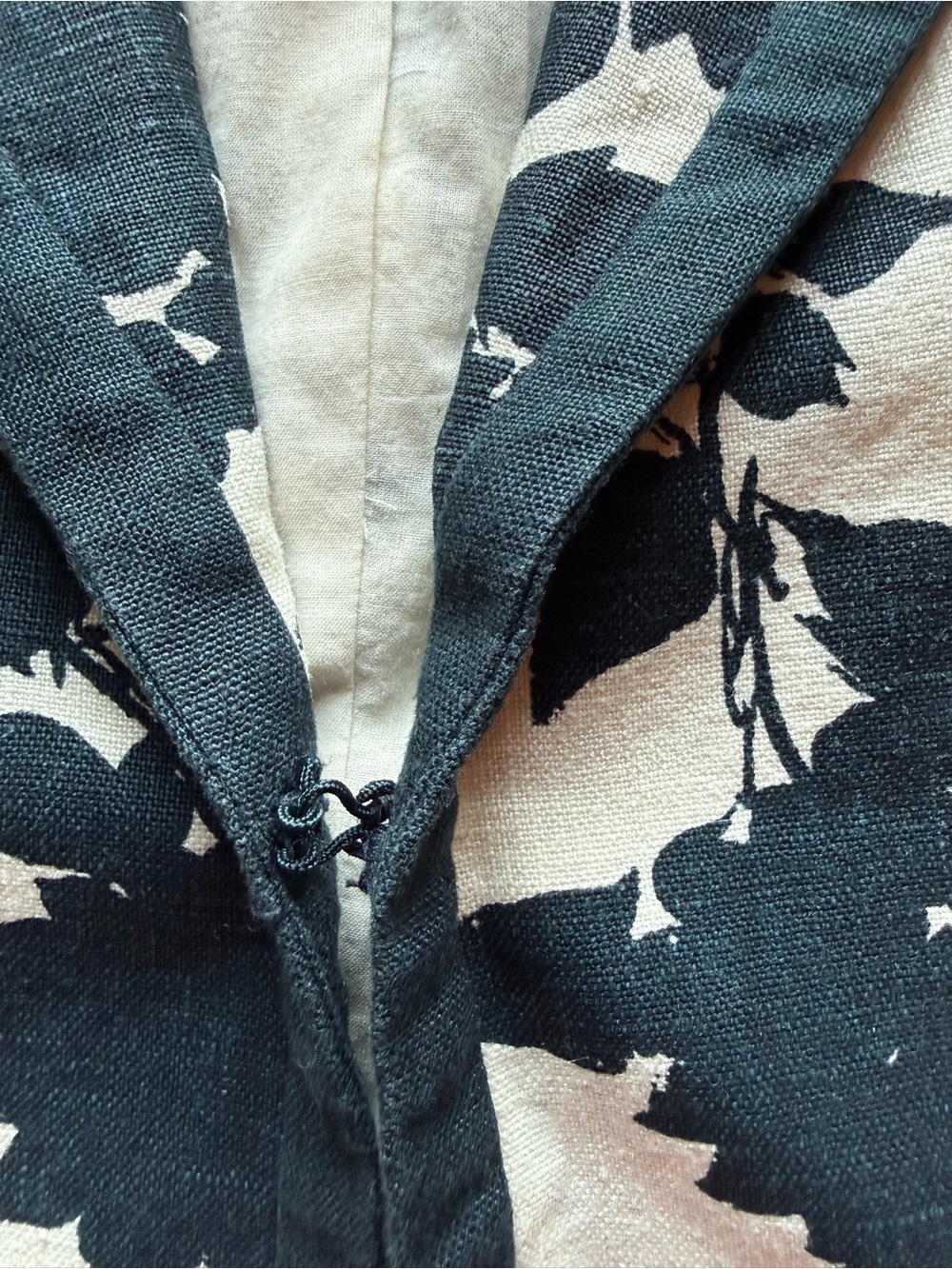 J. Crew Cream and Black Floral Print Linen Jacket - Picture 4 of 7